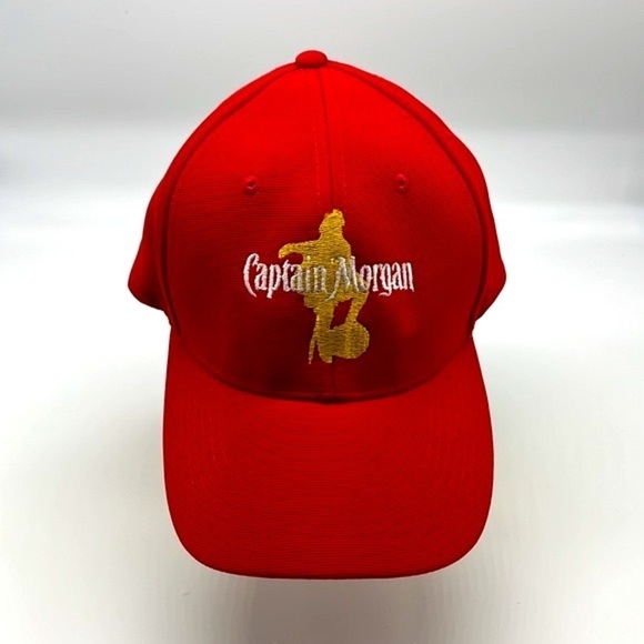 Captain Morgan - Red Captain Morgan Emblem Baseball Hat Onesize - Picture 2 of 9
